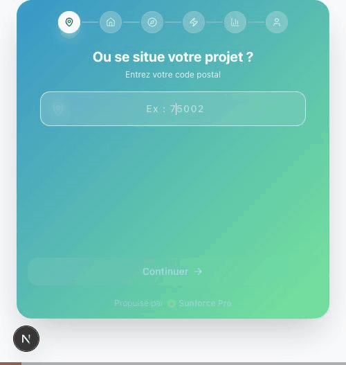 Démonstration du formulaire solaire Sunforce Pro en 6 étapes